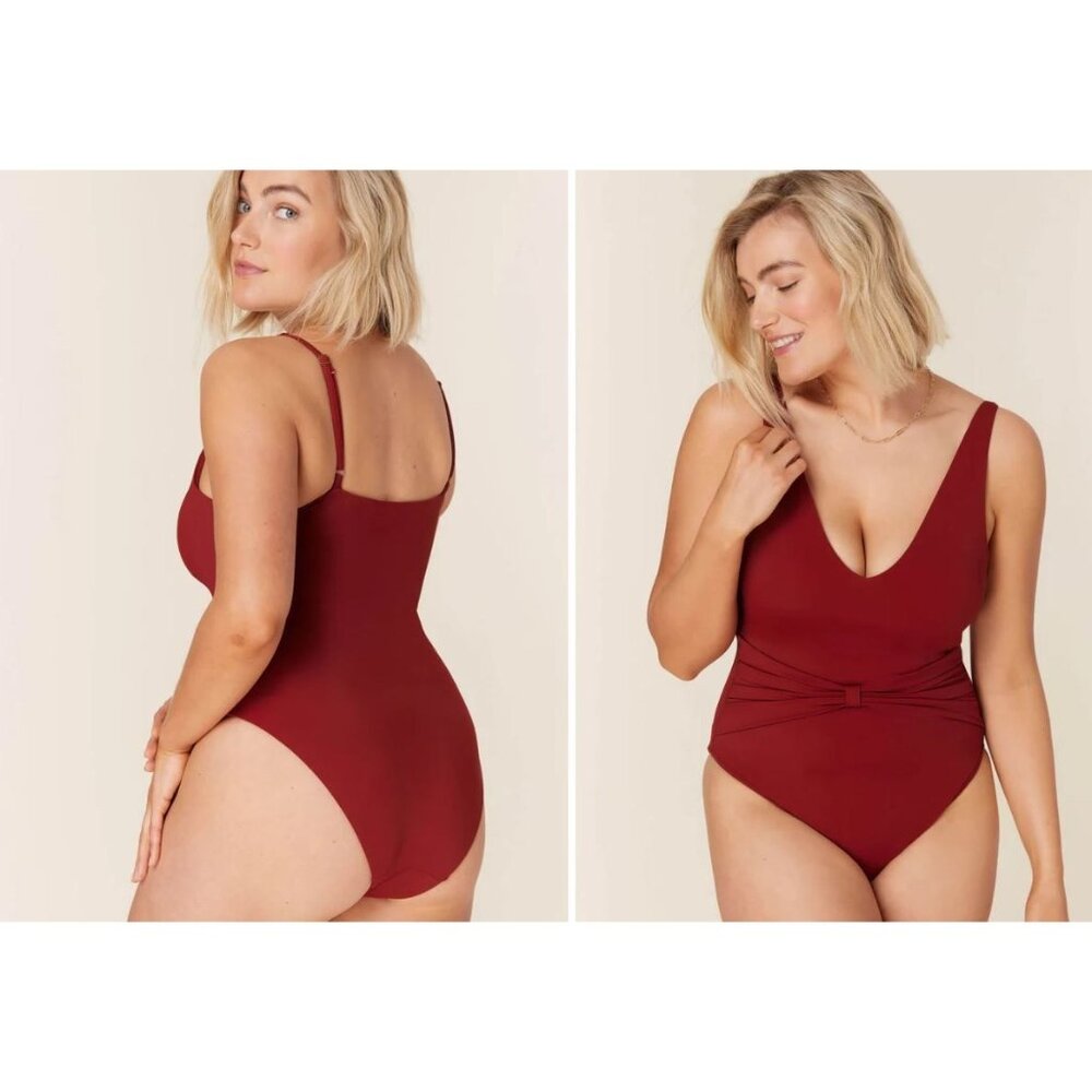 Andie Swim The Amor One Piece Swimsuit Crimson Red Size XL Tall NWT